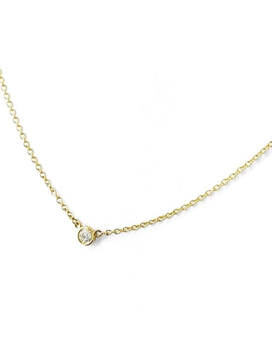 Tiffany & Co. Jewelry - Tiffany & Co by the Yard Necklace YG Yellow Gold Pendant 750 Diamond